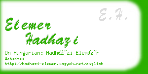 elemer hadhazi business card